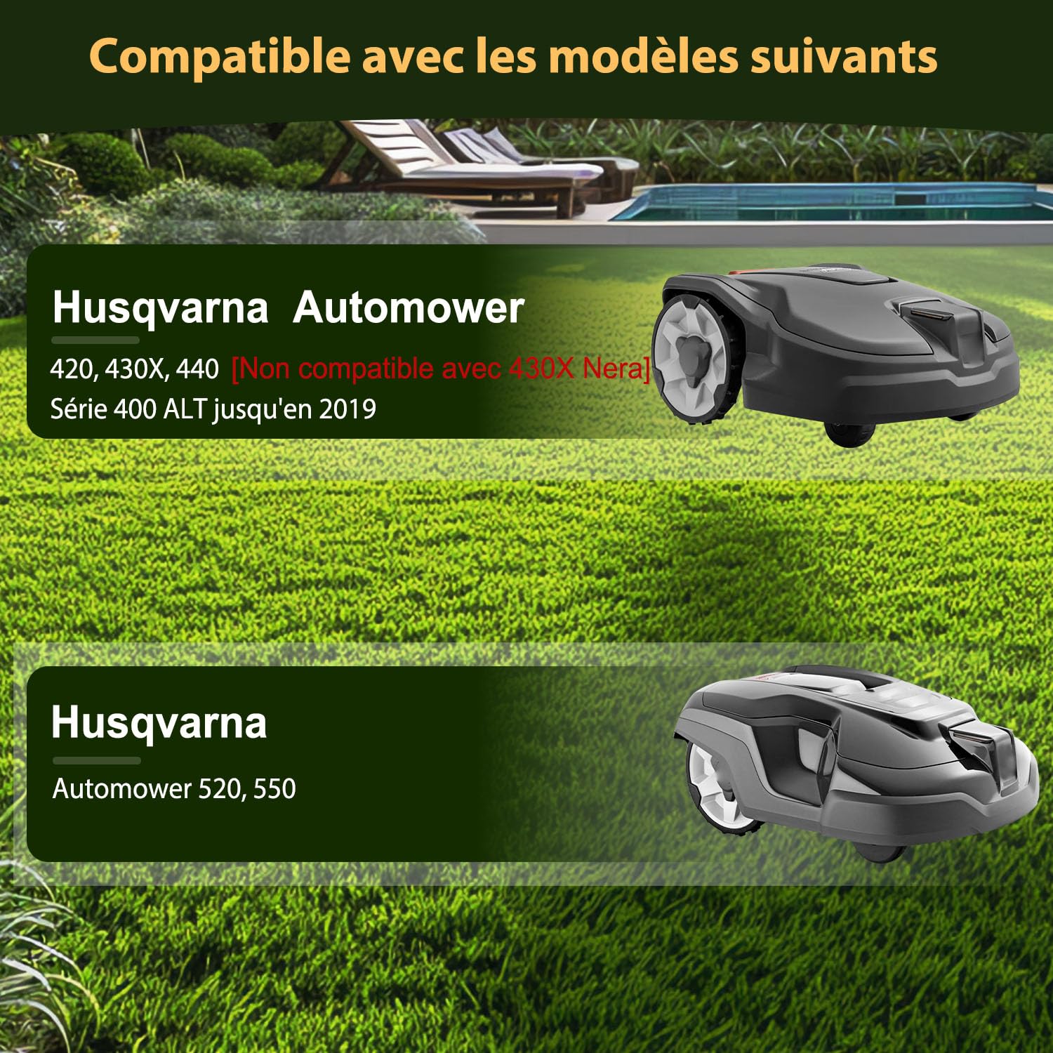 【Coupe Plus Efficace】Plaques de lames + 6 pièces de lames de rechange compatibles avec Husqvarna Automower pour 420,430x,440,520,550 série Jusqu'au modèle 2019,disque pour robot tondeus