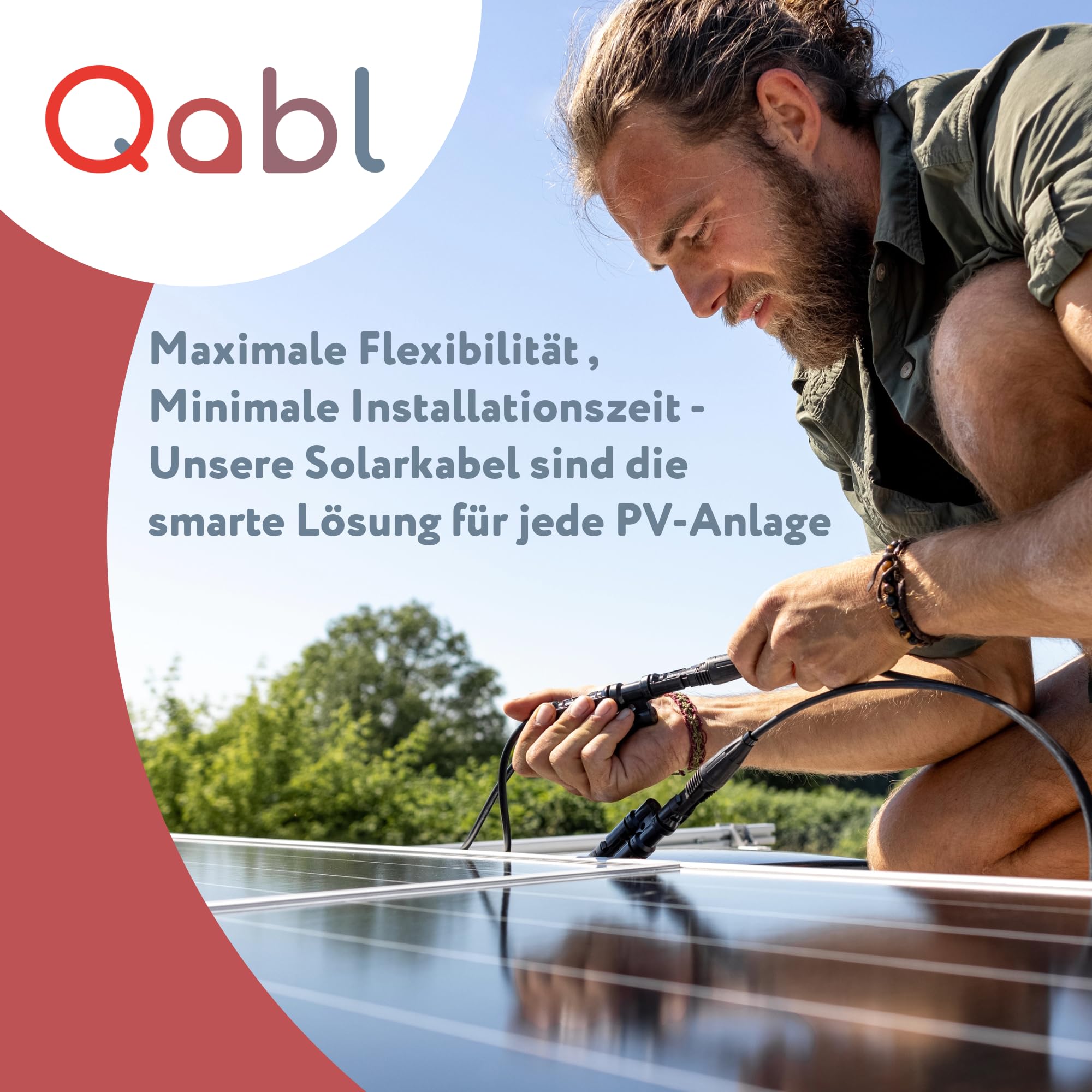 Qabl Solarkabel 6mm² 50m schwarz - Solarleitung H1Z2Z2 - TÜV geprüft - UV beständig, flexibel, PV Kabel, Photovoltaik Kabel, Solar Anschlusskabel für Solarpanel