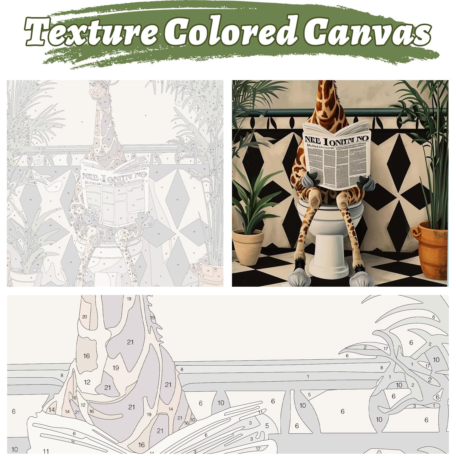 KEYIFA Malen Nach Zahlen Giraffe - DIY Ölgemälde Set 30x40cm