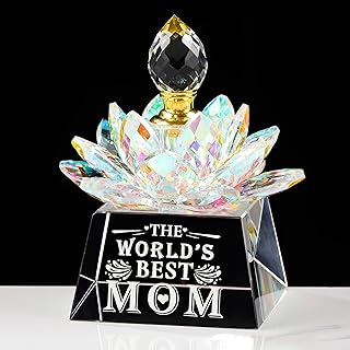 Gifts for Mom - Handmade Crystal Lotus Decorative Perfume Bottles - Mother's Day Best Gift for Mom from Daughter Son who has everything - Love Reminder Gifts for Birthday Thanksgiving Christmas