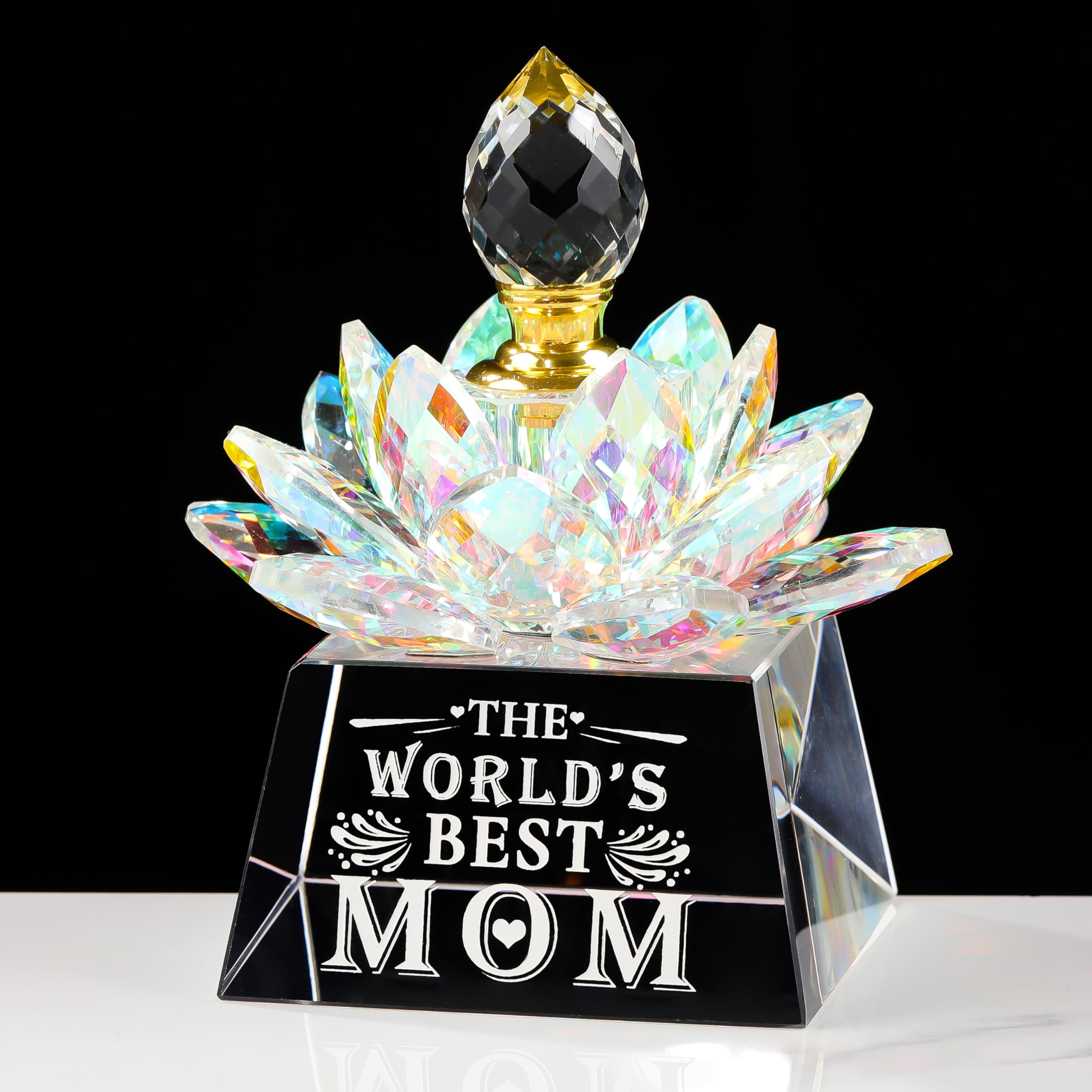 Gifts for Mom - Handmade Crystal Lotus Decorative Perfume Bottles - Mother's Day Best Gift for Mom from Daughter Son who has everything - Love