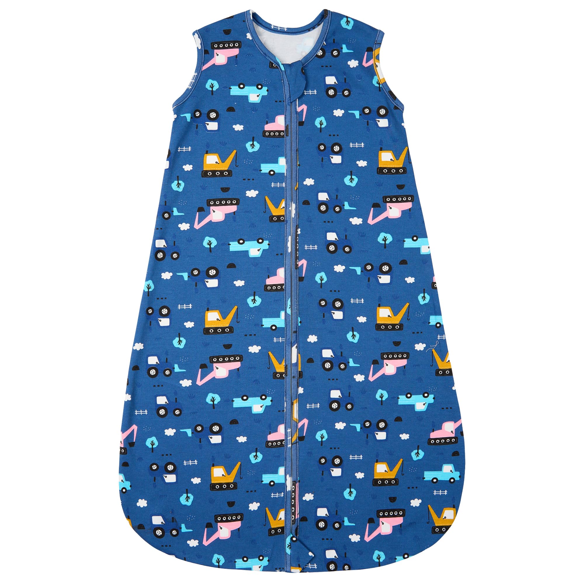 ZIGJOY Baby Sleeping Bag 0.5 Tog, 100% Cotton Summer Newborn Sleeping Bag Baby 6-12 Months, Toddler Sleep Sack Lightweight Sleep Bag,Excavator — image 1