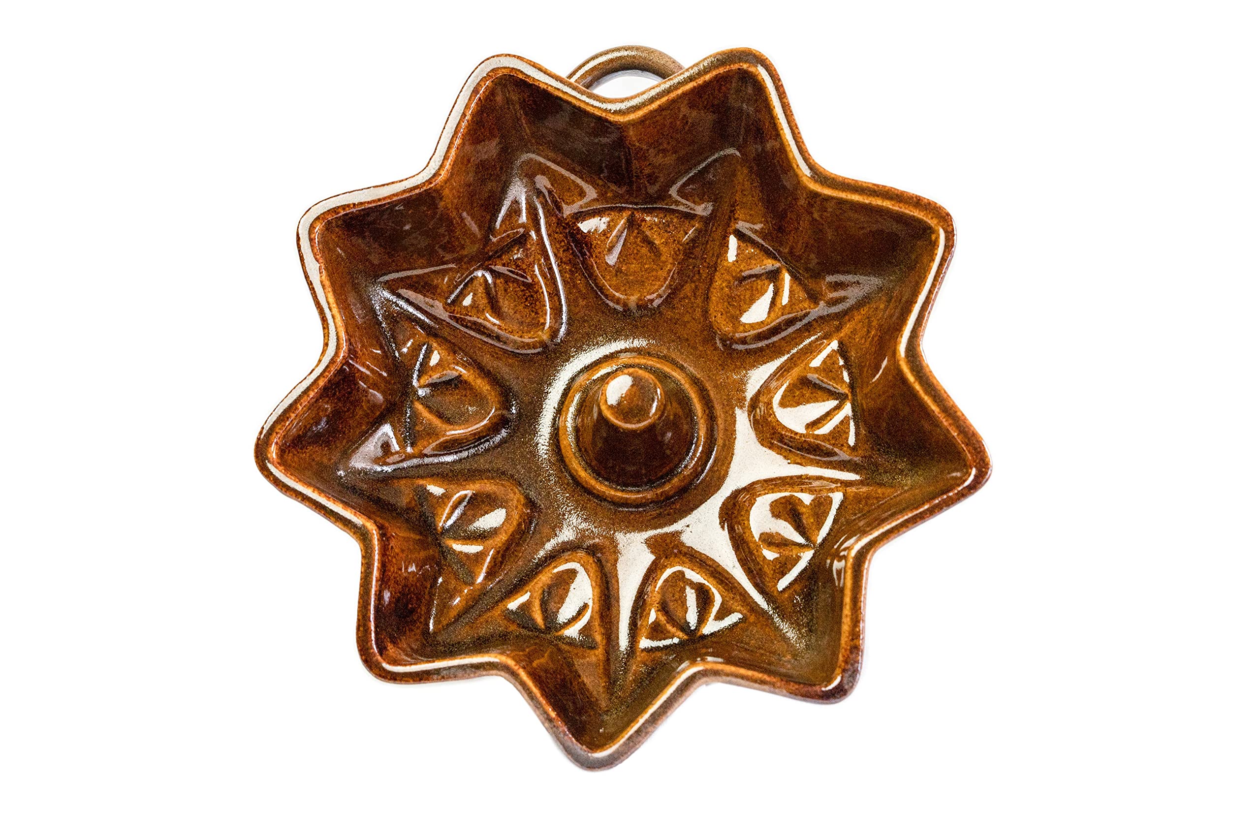 Moule à gâteau en céramique avec motif étoile - 1 l - 26 x 8,5 cm - Marron