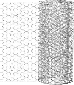 Chicken Netting Wire Mesh Roll, 60cm x 5m Galvanized Hexagonal Chicken Wire Mesh Garden Netting for Home Crafts Projects, Vegetables Protection, 25mm Hole, Easy to Cut (Galvanized Silver)
