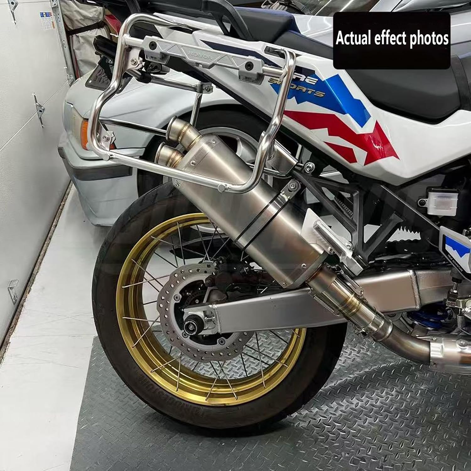 Motorcycle exhaust pipe for 2020 2021 2022 2023 2024 2025 CRF1100L motorcycle exhaust pipe motorcycle special stainless steel exhaust pipe muffler middle section connecting pipe with 1pcs Clamp
