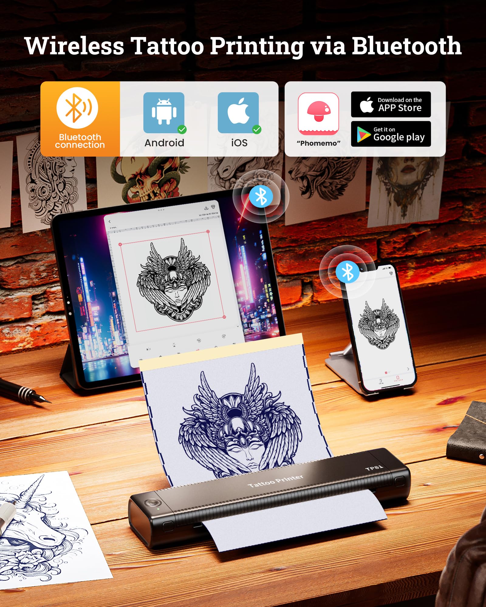 Itari Tattoo Printer, TP81 (upgraded) Tattoo Stencil Printer, Henna Tattoo Machine with 10 Tattoo Transfer Paper - Image 4