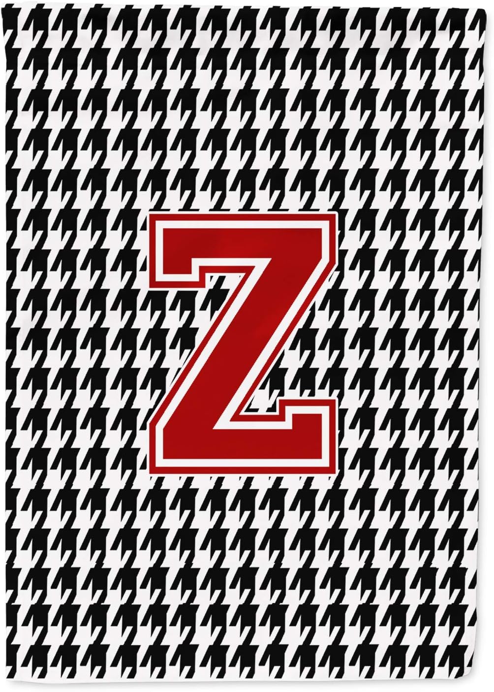 Caroline's Treasures CJ1021-F-GF Houndstooth Black Initial F Monogram Initial Flag Garden Size CJ1021, Small, Multicolor