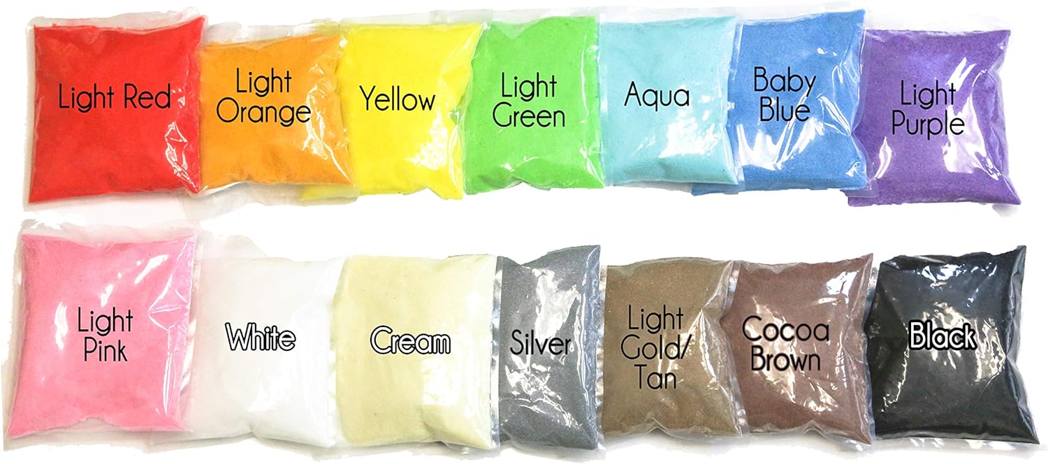 WGVI WGV Unity Colored Coarse Sand 5 x 1 Pound DIY Crafts, Vase Filler, Planter Terrarium Centerpiece Design for Wedding Party Event Home Office Garden Decor, Orange