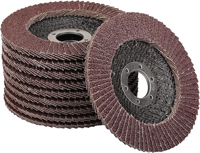 HONMOK Pack of 10 Flap Grinding Discs 115mm 40/60/80/120 Grit Assorted Angle Grinder Discs Aluminium Abrasive Sanding Flap Wheel for Angle Grinders to Sanding Grinding Metal Wood