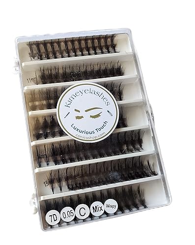 1000 Wispy Premade fans 0.05 0.07 Mixed Lengths 10-16mm 5D 7D Lashes Volume loose Fans C D Curl Handmade Fan eyelash extensions Kimeyelashes promade