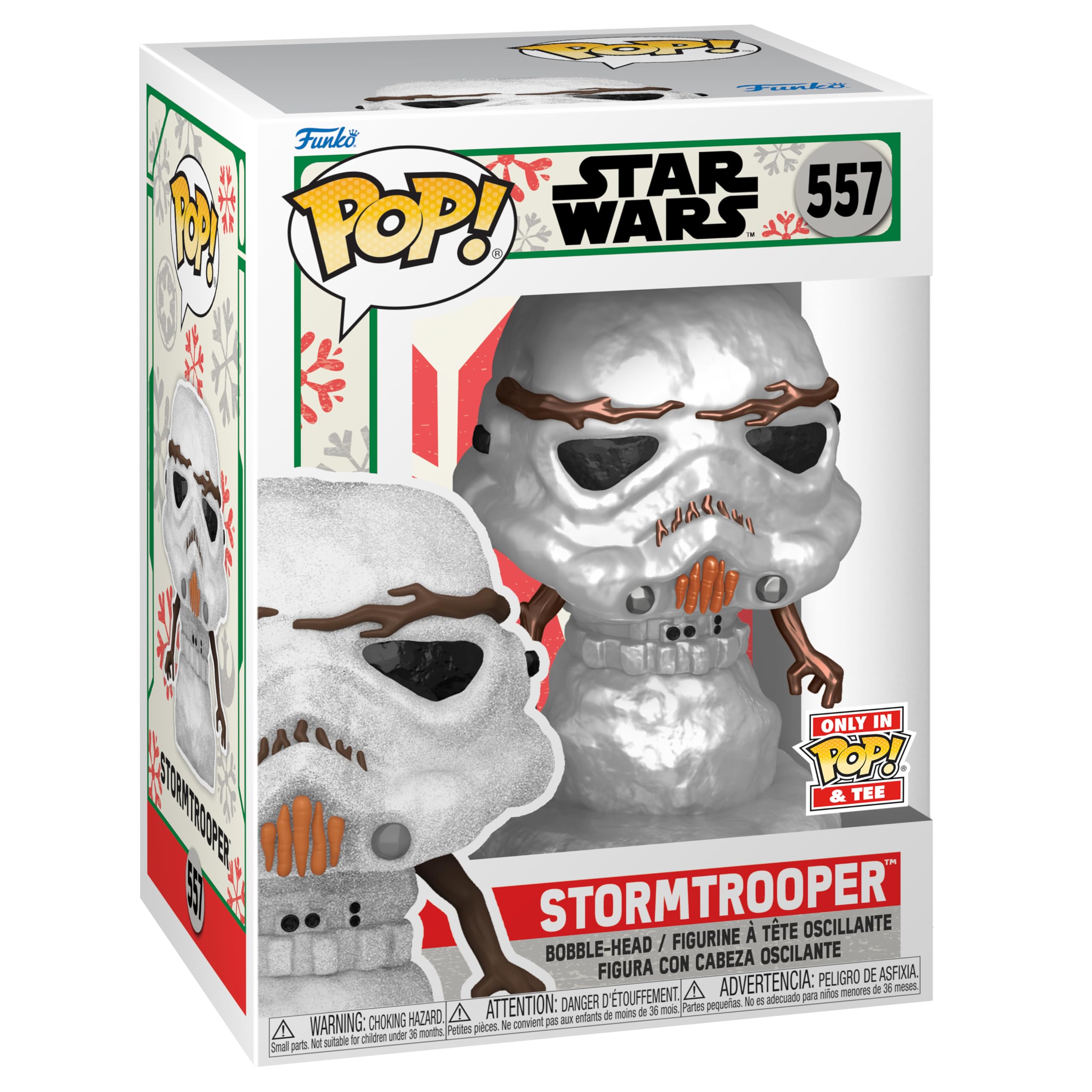 Funko POP! & Tee: Star Wars, Holiday Stormtrooper, Metallic, Large, (L), T-Shirt, Clothes With Collectable Vinyl Figure - Image 2