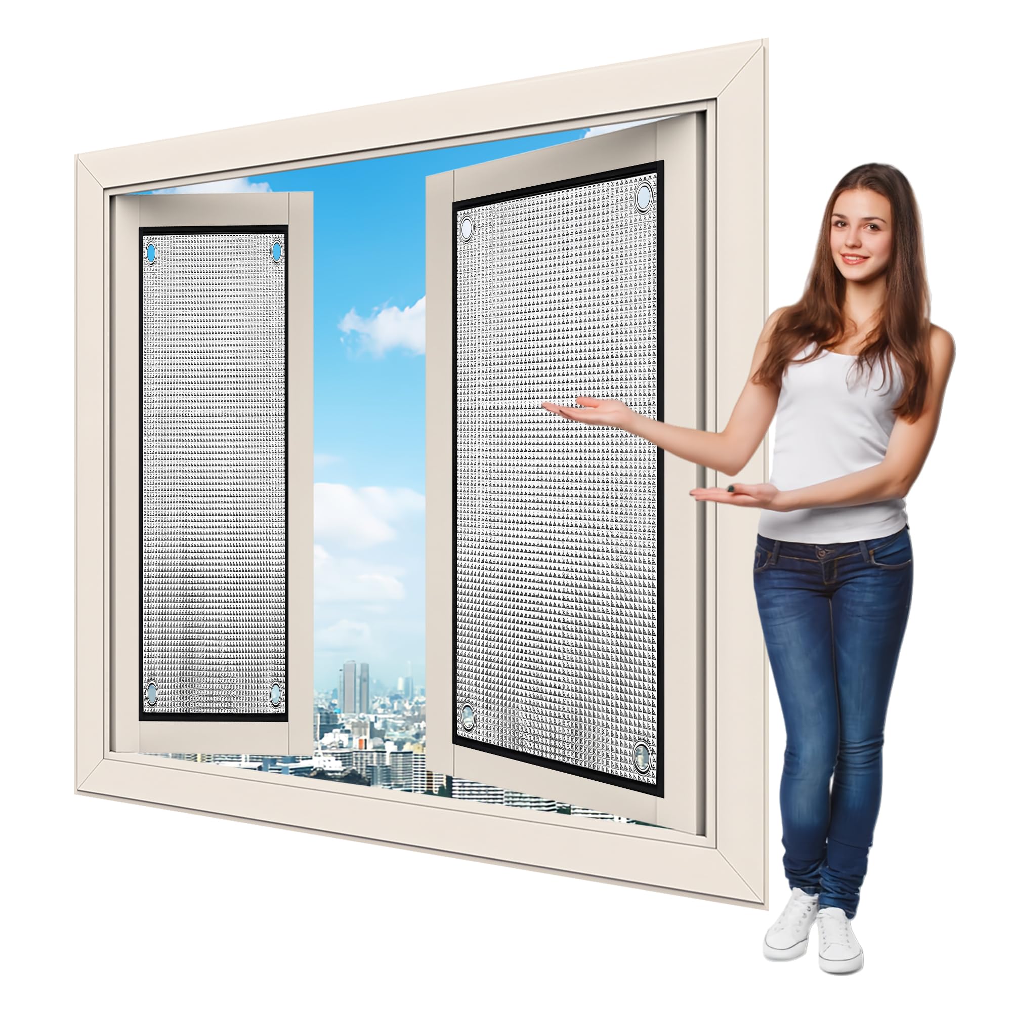 Película Aislante para Ventanas 70 x 120 cm Protector Solar Lámina Reflectante Calor Privacidad Techo Coche Garaje Oficina, Plata