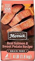 Vista 14 de Merrick - Alimento seco para perros, receta de salmón real y batata libre de granos, 10 libras, en bolsa