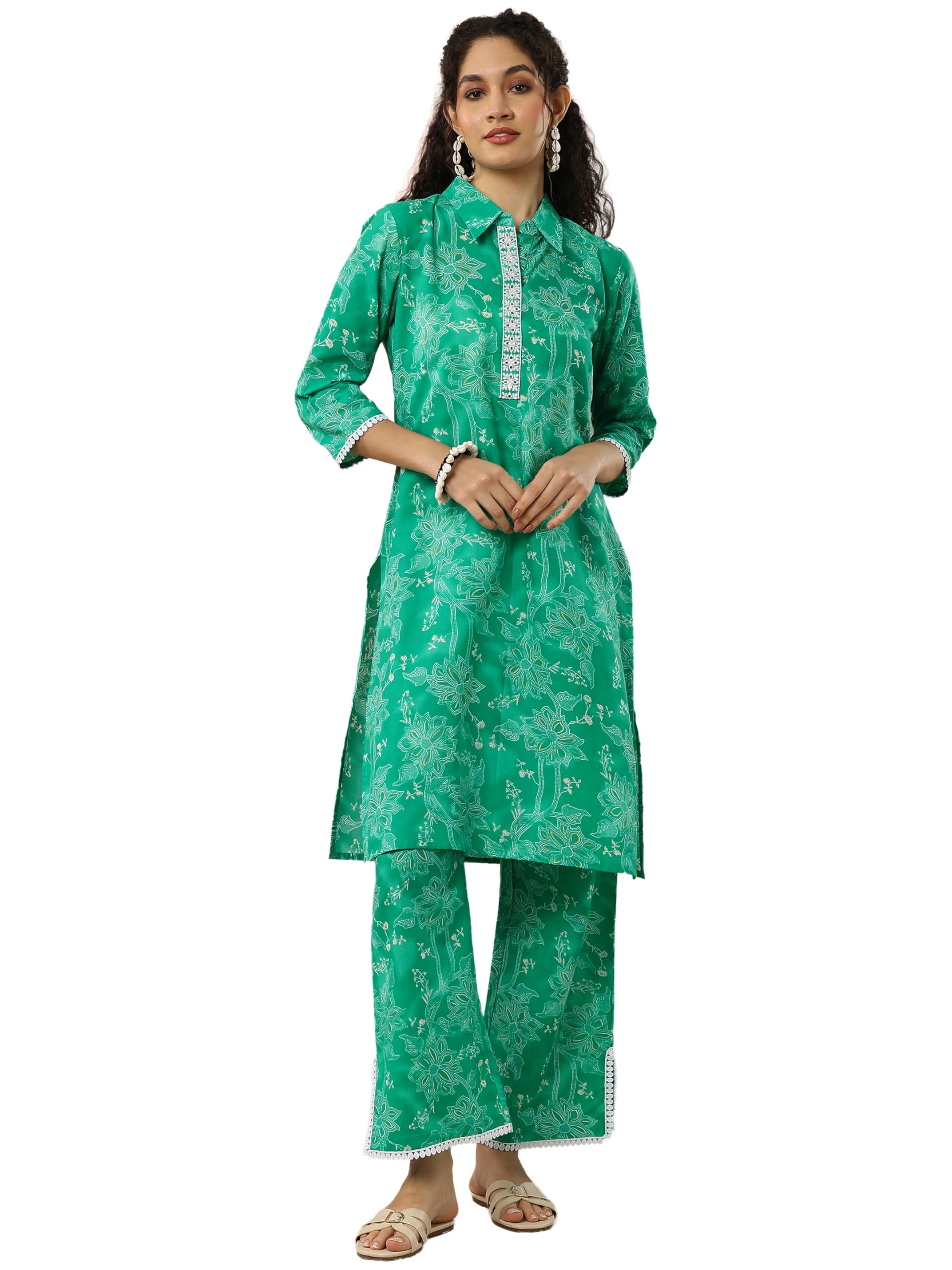Printed Cotton Blend Co-Ord Set-image-31