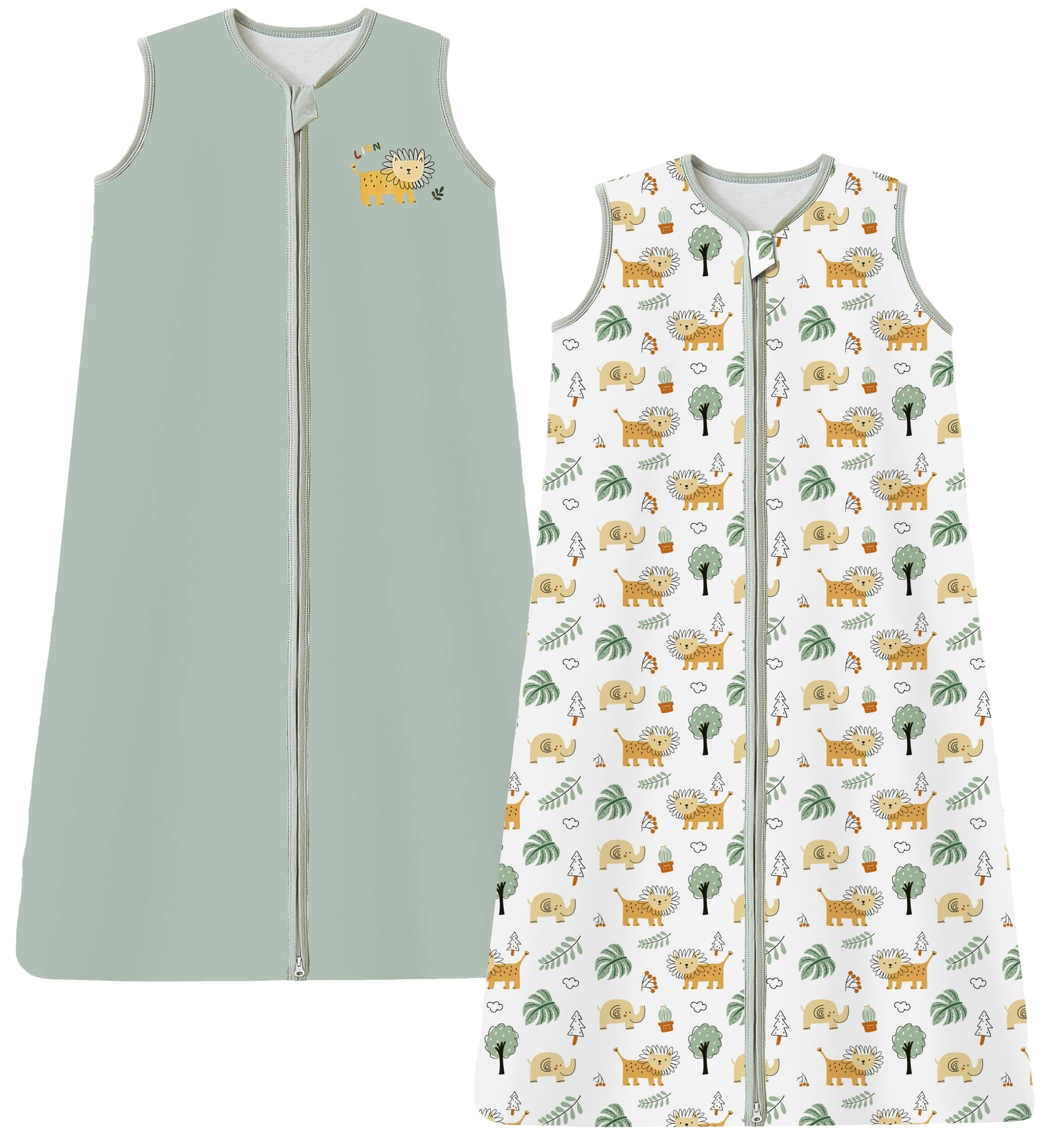 Chilsuessy Kinder Sommer Schlafsack 2er Pack 0.5 Tog Baby Sommerschlafsack aus 100% Baumwolle, Babyschlafsack für Jungen und Mädchen