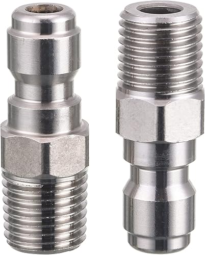 Miniatura 10 de RIDGE WASHER Acopladores de lavadora a presión, enchufe de conexión rápida de 14 a rosca NPT hembra, 5000 PSI, paquete de 2