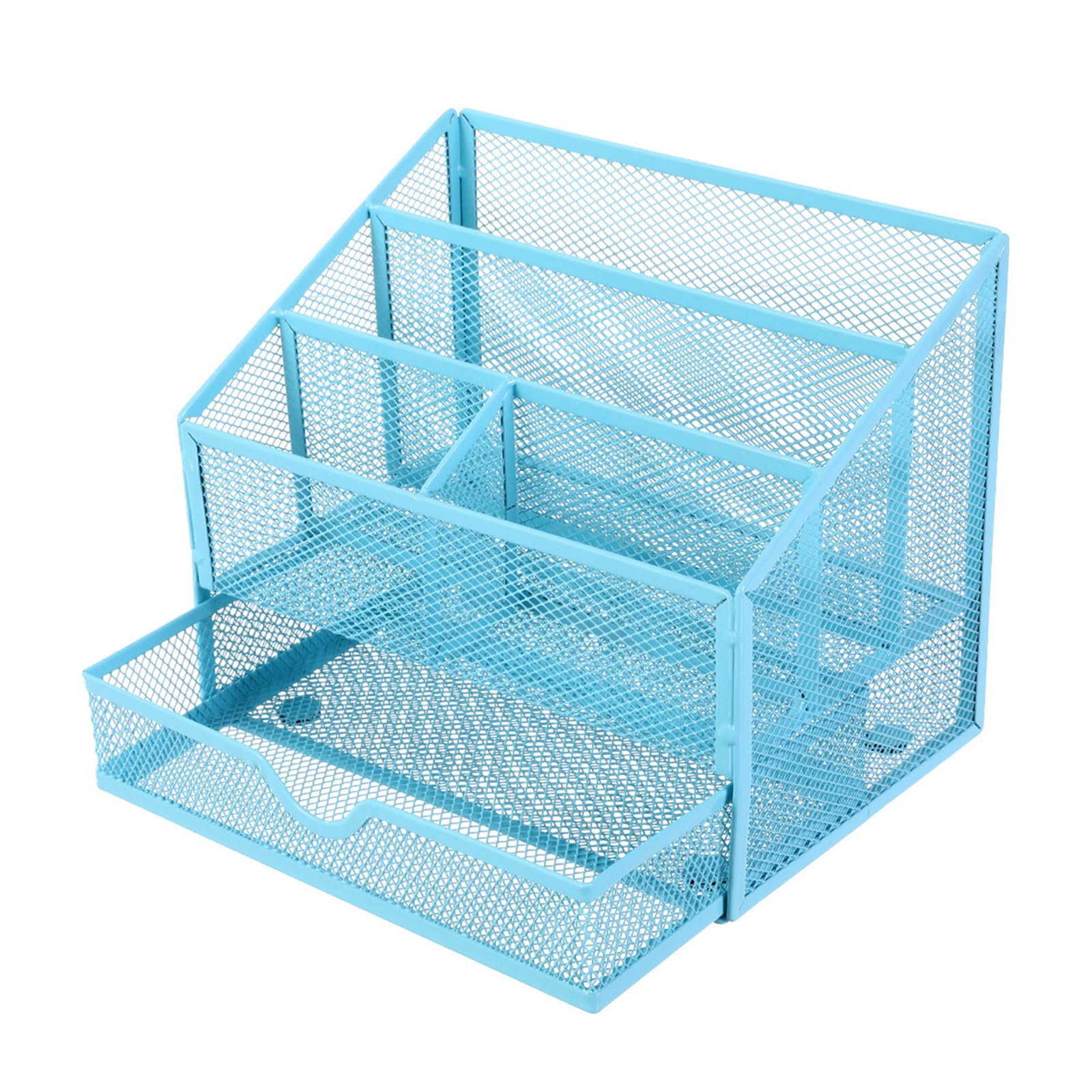 HZGFNBZ Multifunctional Metal Desk Pen Organiser with Sliding Drawer 5 Compartments File Letter Tray for Multifunctional