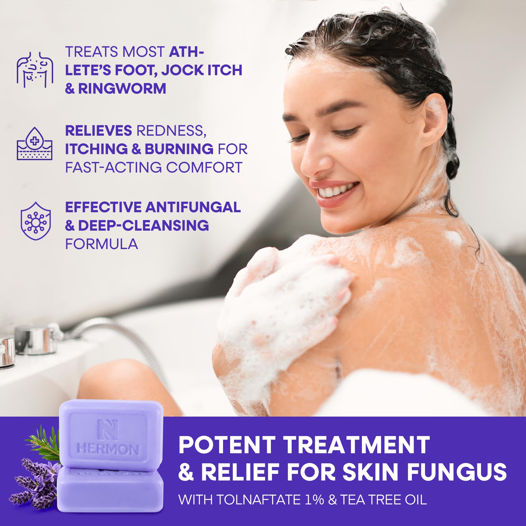Hermon Antifungal Soap Bars for Body and Face Cleansing