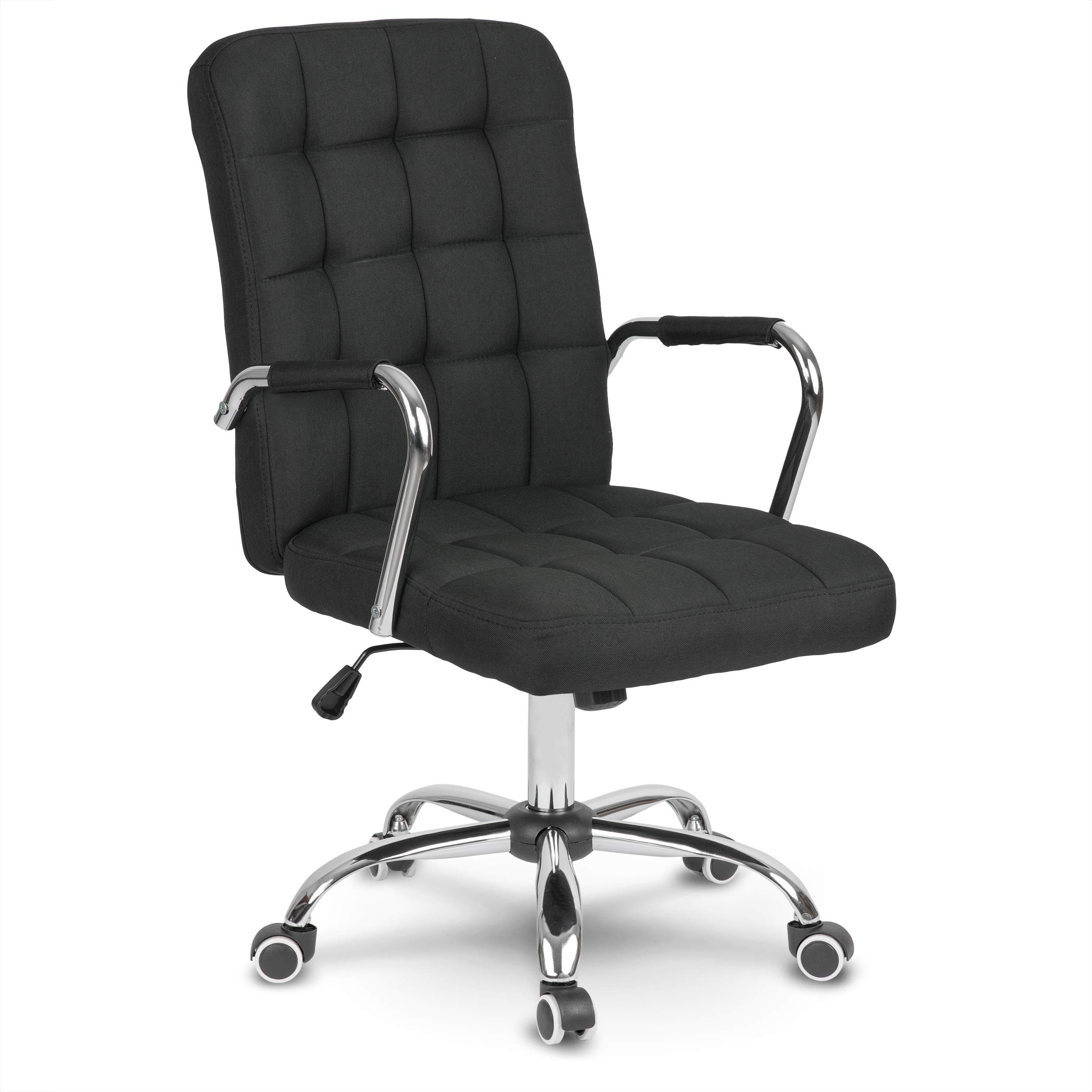 Chaise de bureau pivotante avec double roulettes caoutchouc Benton