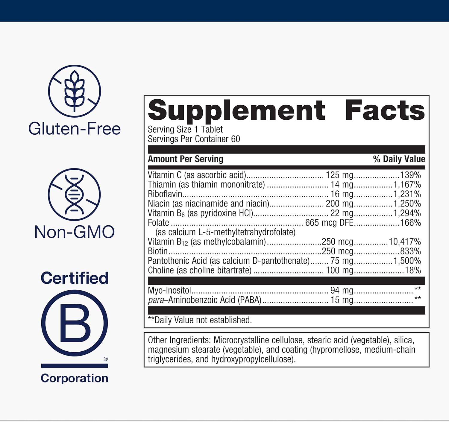 Metagenics Vitamin B-Complex - Active B6 & B12 Vitamins with Folate - Supports Energy Metabolism, Stress Response, Homocysteine Balance & Nervous System Health - Vegetarian & Gluten-Free - 60 Tablets