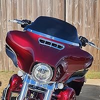 Vista 8 de TCT-MOTORPARTS Parabrisas negro de 10.5 pulgadas apto para Harley Touring Electra Glide Ultra Classic Limited Tri Glide Ultra 2014-2023