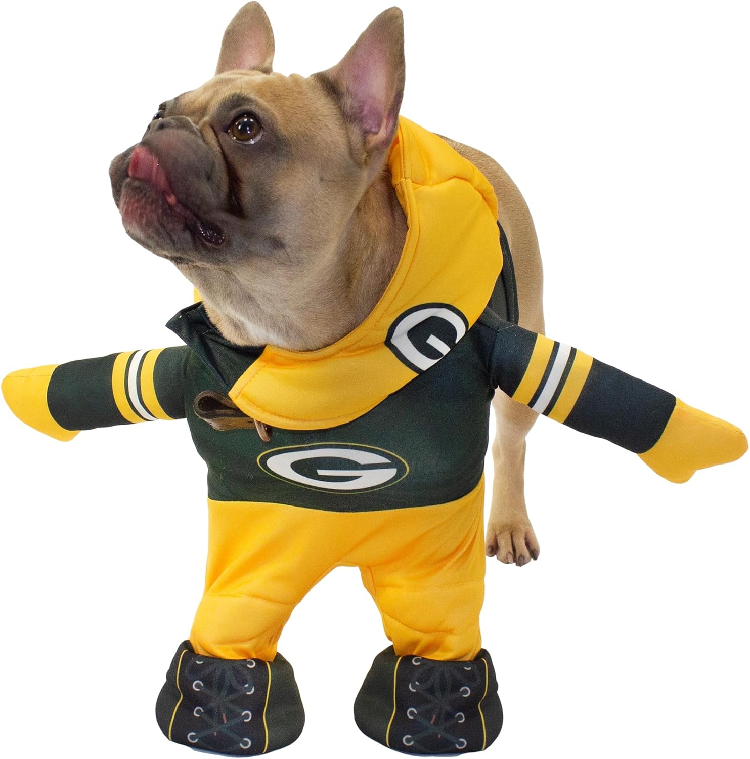 NFL Green Bay Packers Officially Licensed Running Dog Costume by MODERN HERO Includes 2 pc Set - Bodysuit and Hat (Green, X-Large, Green Bay Packers)