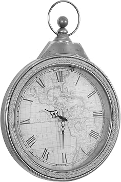 Deco 79 Metal Rope Wall Clock, Brown, 21 by 30