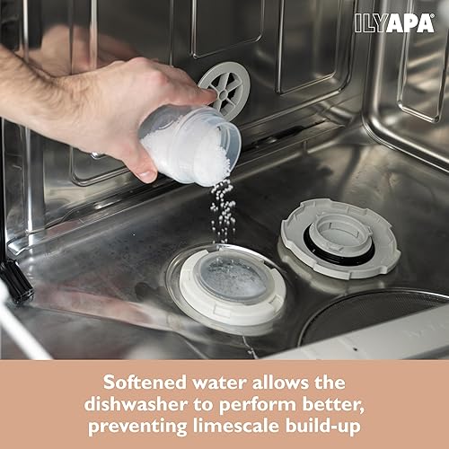 Miniatura 3 de Ilyapa Sal para lavavajillas de 5 libras, sal natural 100% pura para lavavajillas, cristales suavizantes de agua sin tinte y fragancia, ayuda de