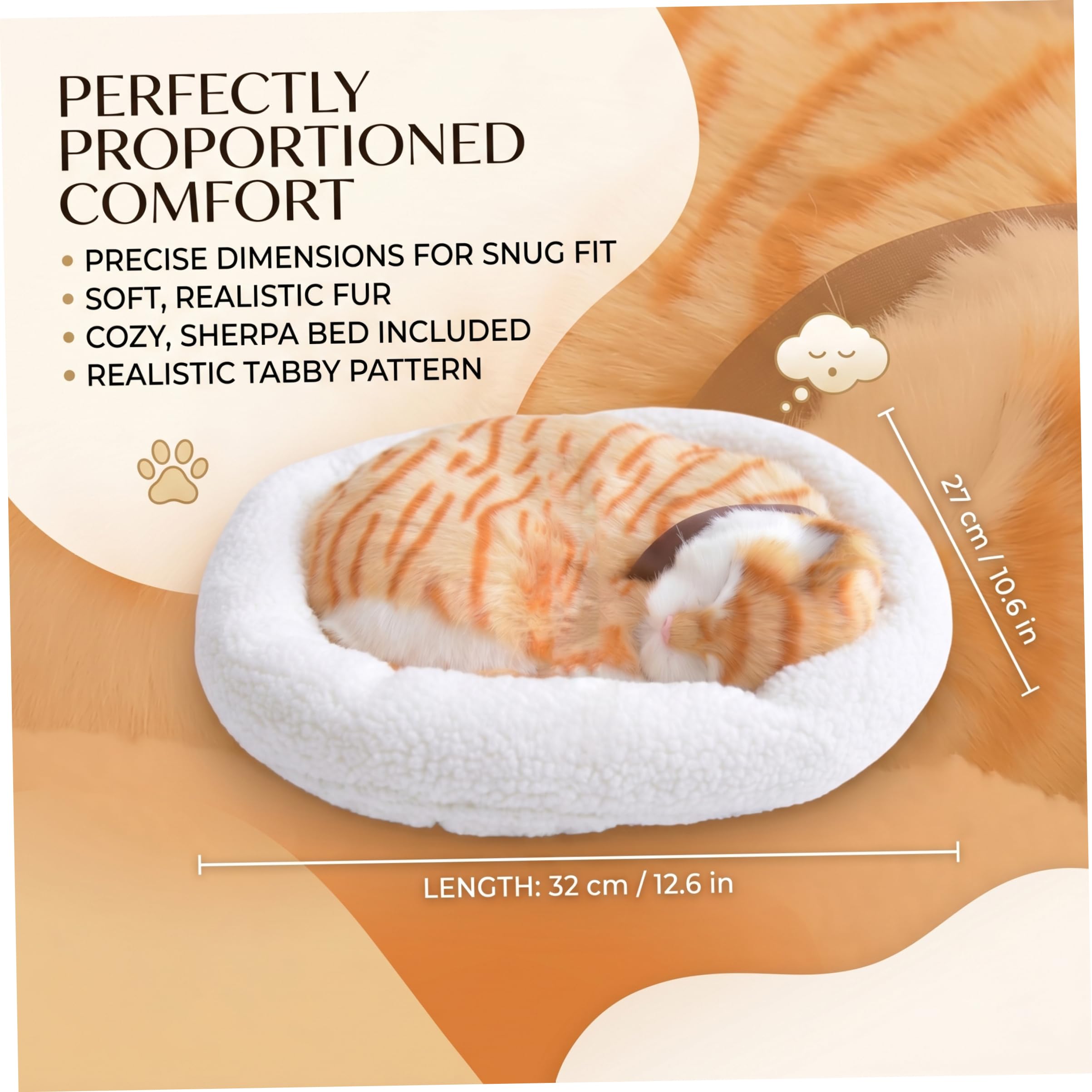 Peluche Gatto Arancione Gatto Realistico Animale Di Peluche Realistico Che Respira E Dal Suono Morbido Per La Decorazione Della Casa E Dell'Auto (12, 6x10, 6 Pollici)