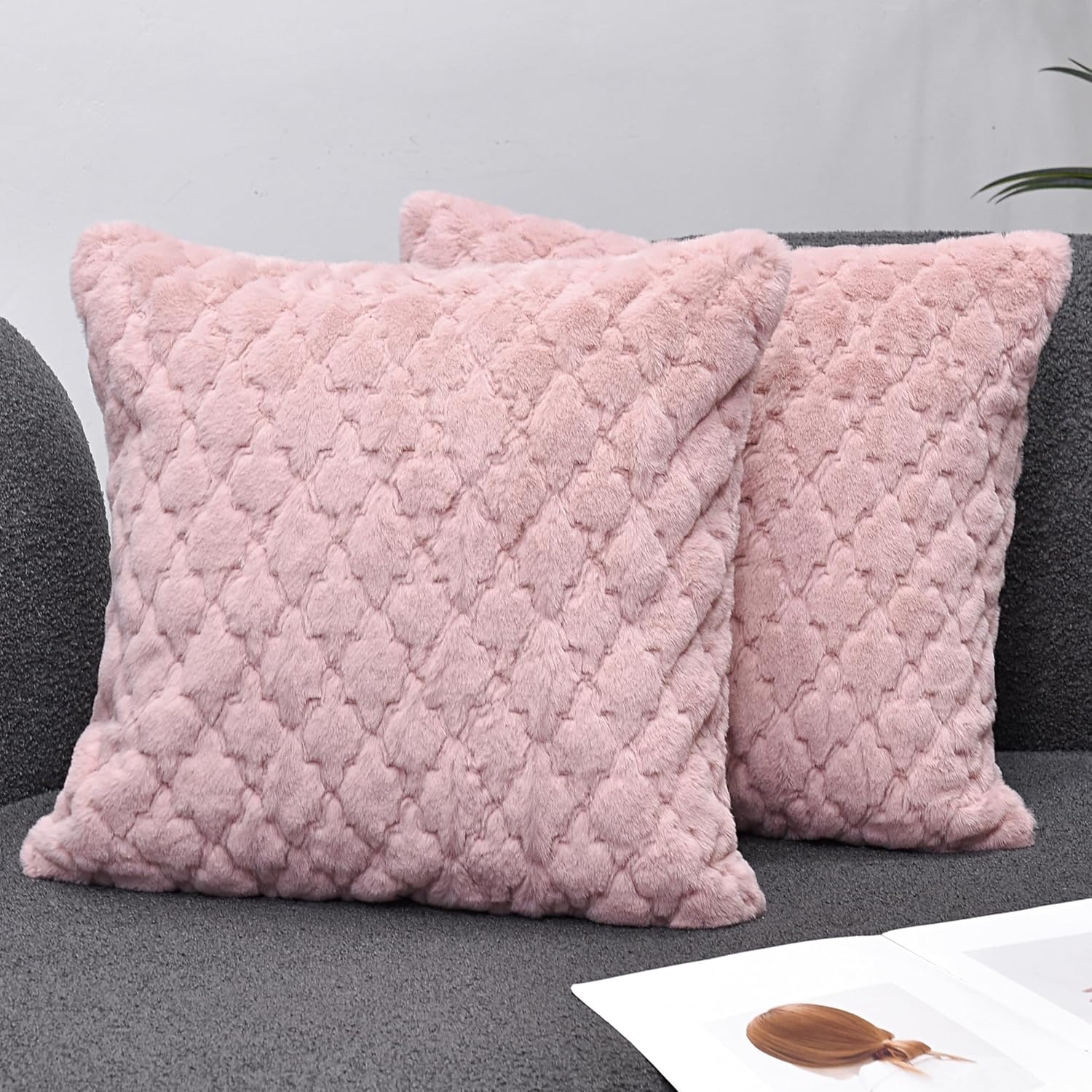 NianEr Decorative Fur Fluffy Throw Pillow Covers Sofa