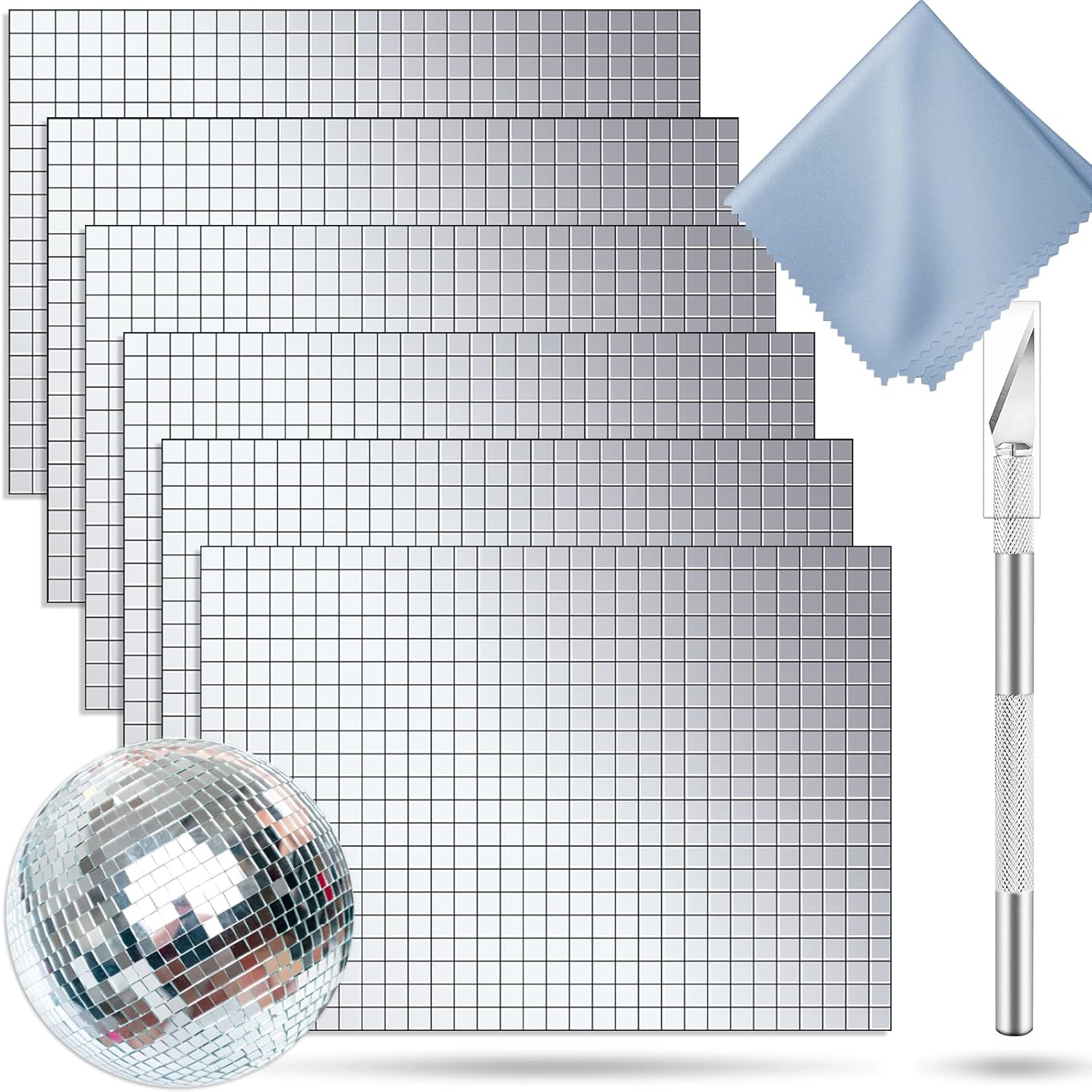 Biutityer 3600 Pieces SelfAdhesive Mirrors Mosaic Tiles