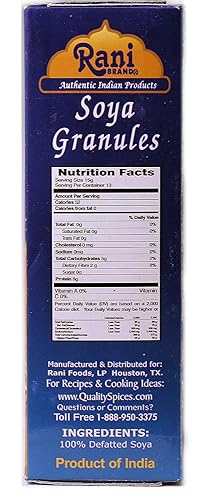 Miniatura 7 de Rani Gránulos de soja (alto protien) 7 oz (200 g)  Todo natural, sin sal  Vegano  Sin colores  Apto para gluten  Sin OMG  Origen indio  Sustituto