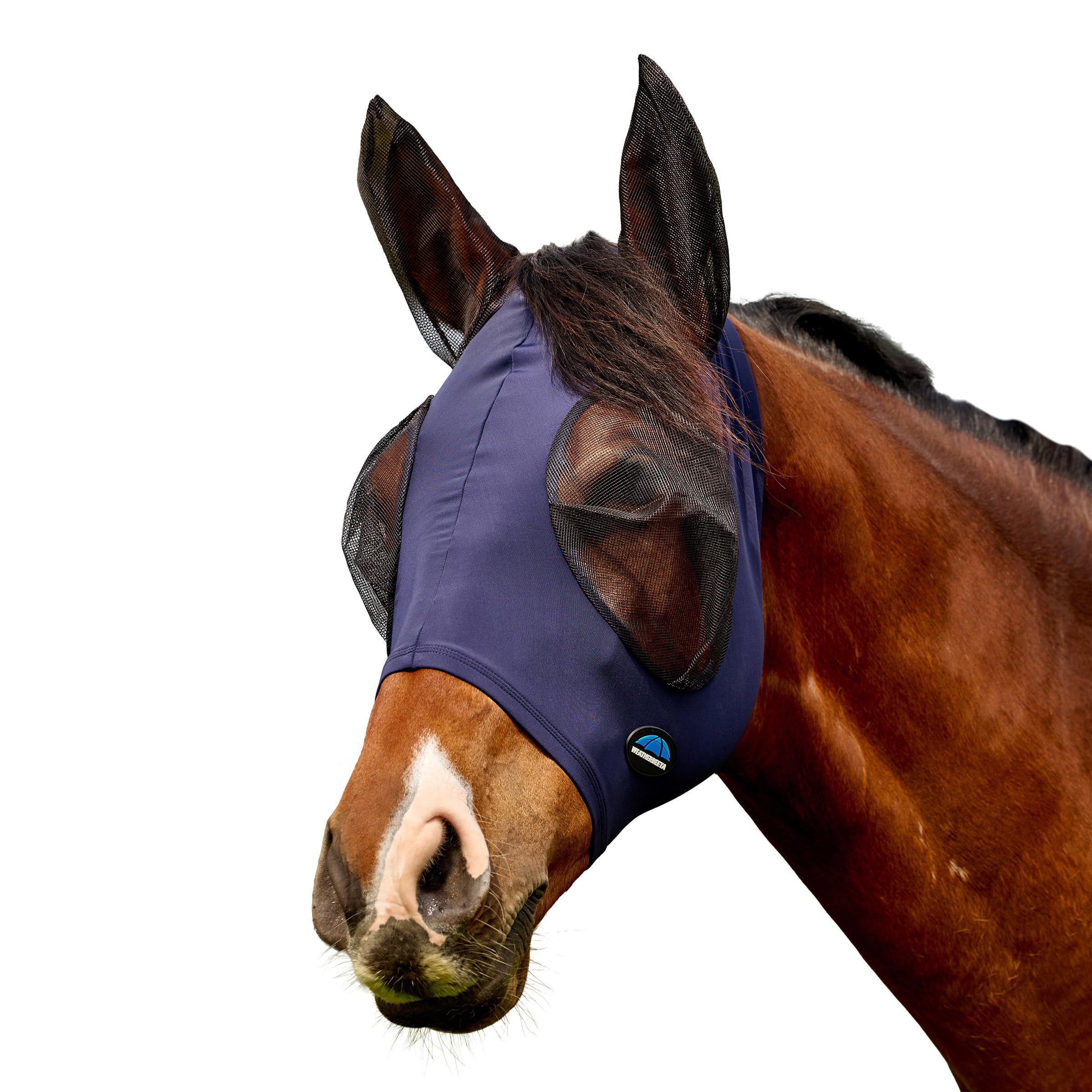 WeatherBeeta ComFiTec Deluxe Stretch Fly Mask with Ears, Navy/Black, Extra Large — image 1