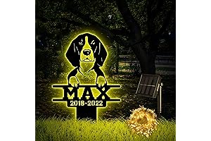 Beagle Metal Stake with Solar LED Light: A Timeless Tribute for Beagle Lovers