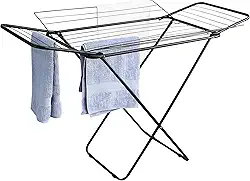 Varal de Chão com 4 Abas Reforçado Dobrável Retrátil Grande, Cor Preta, Maxeb.