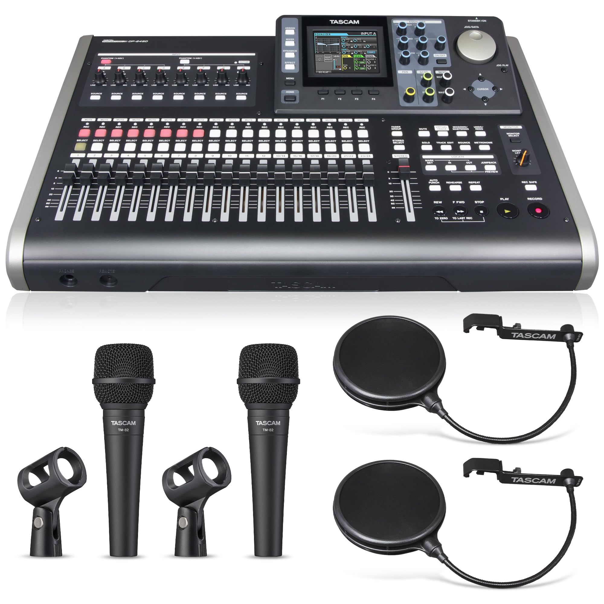 Amazon.com: TASCAM DP-24SD with 2 Dynamic Mics and 2 Pop Filters