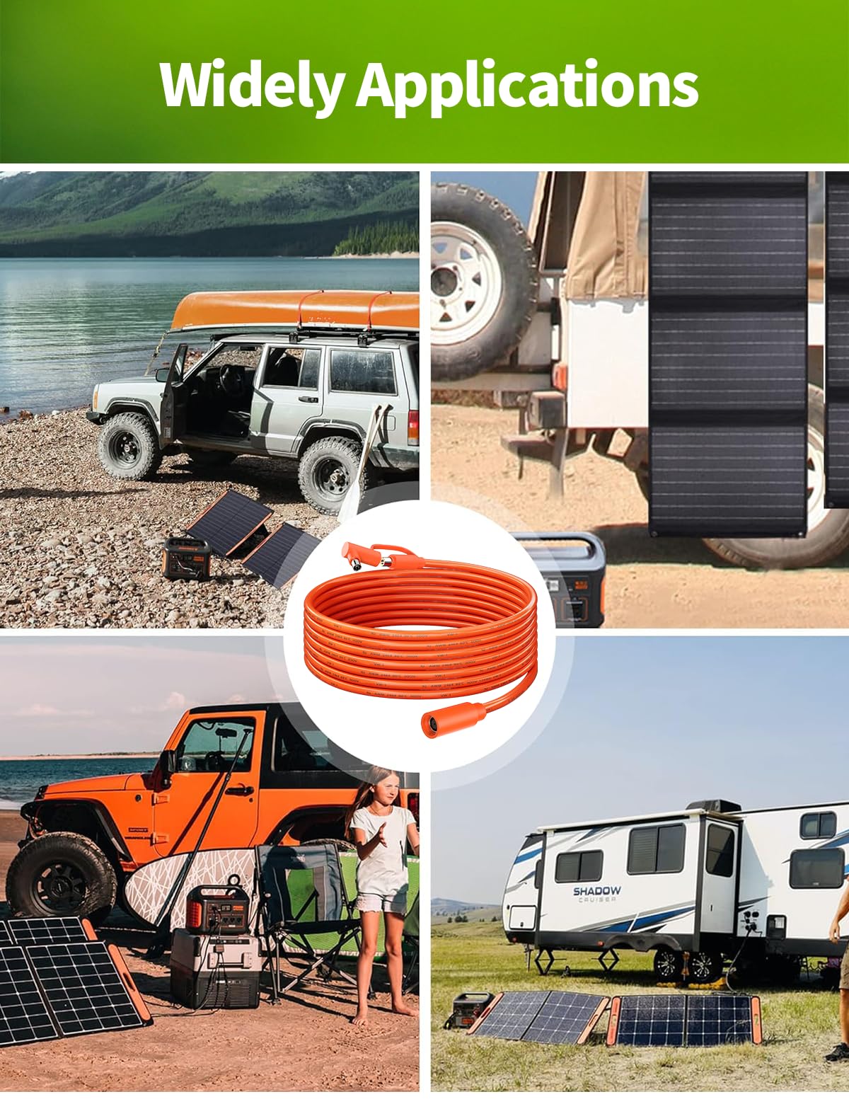 Lonnky DC 8,0 mm Solargenerator Verlängerungskabel für Jackery/BLUETTI/Anker/GZ Yeti/Meisten Powerstationen, DC7909 Solarpanel-Kabel Weiblich zu Männlich mit Zusätzlich DC8020 Stromadapter (9M)