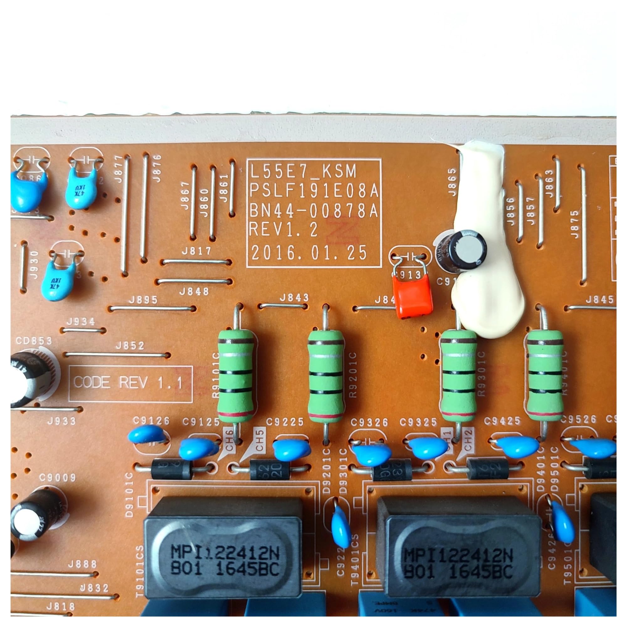 Carte d'alimentation for accessoires TV BN44-00878A L55E7_KSM PSLF191E08A, compatible avec les modèles TV UN55KS8000FXZA, UN55KS800DFXZA, UN55KS8500FXZA et UN 55KS8000F.