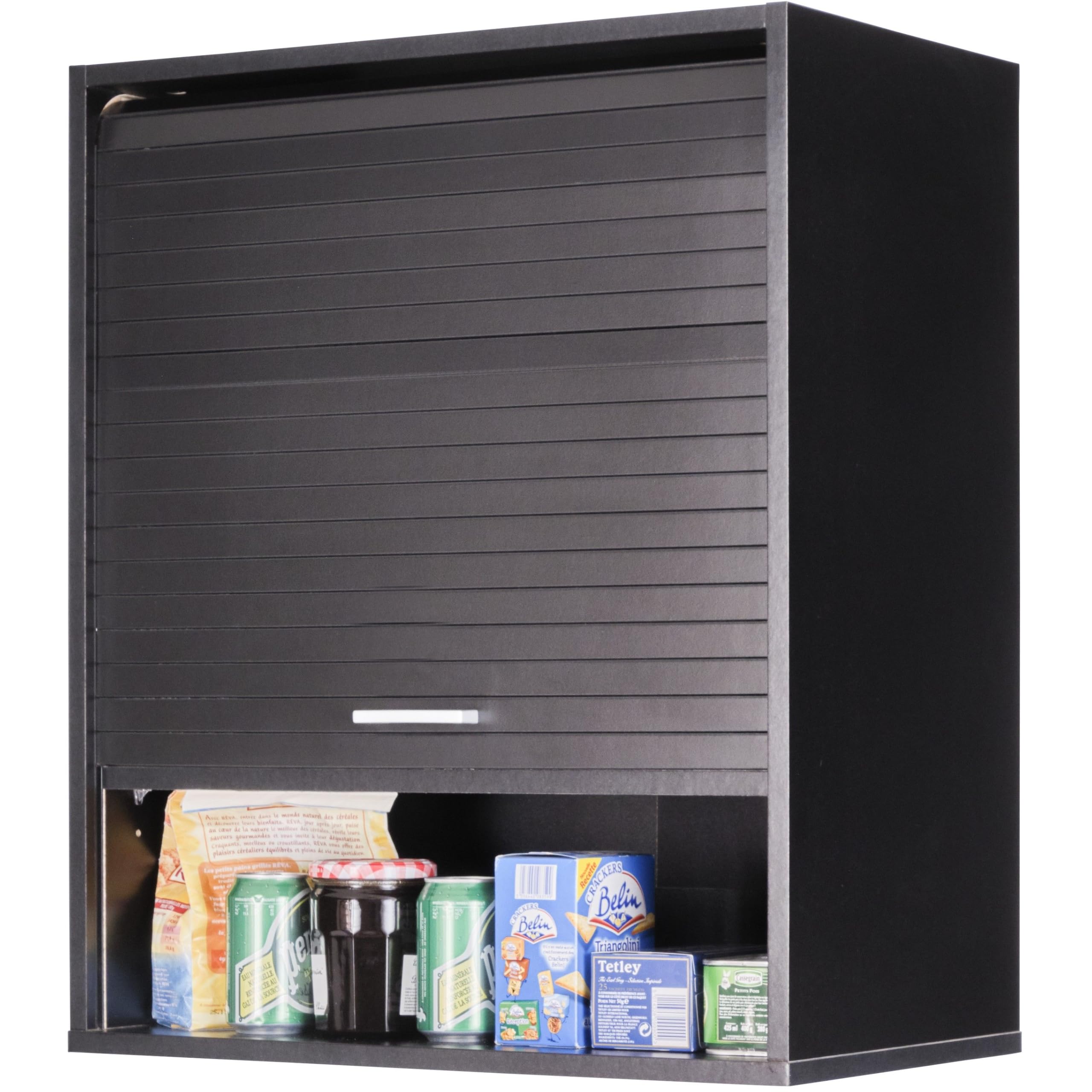 SIMMOB Meuble de Cuisine Noir 2 Etagères L 60 cm H 72 cm P 35 cm