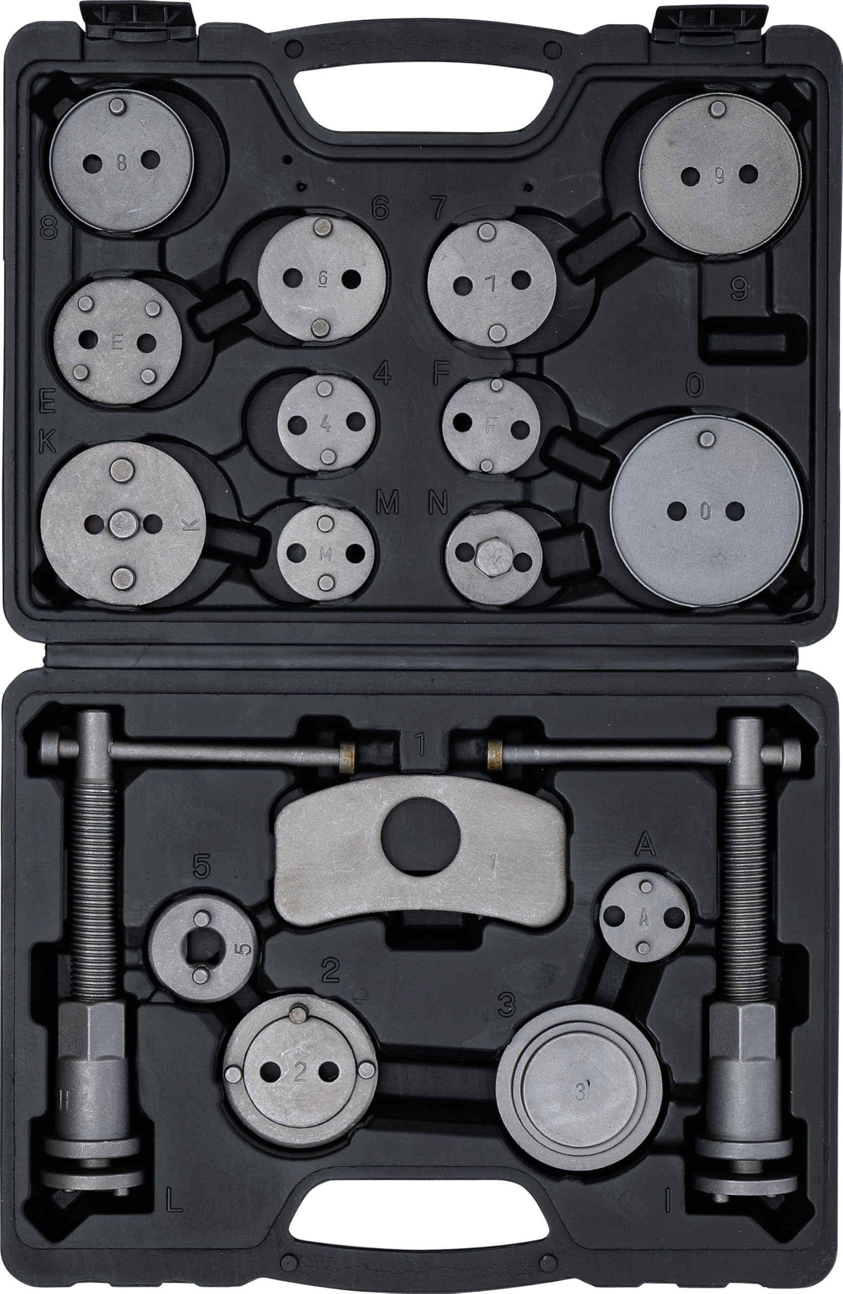 BGS Diy 1110 | Set di utensili per il riposizionamento dei pistoncini dei freni | 18 pz.