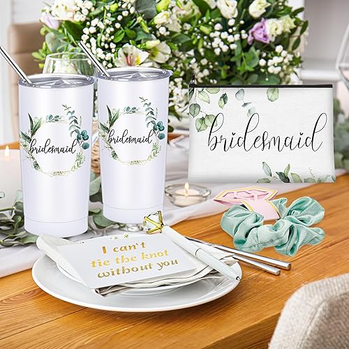 Miniatura 6 de 10 piezas de regalos de propuesta de dama de honor, regalos de dama de honor de 20 onzas, vasos de acero inoxidable para dama de honor, bolsa de