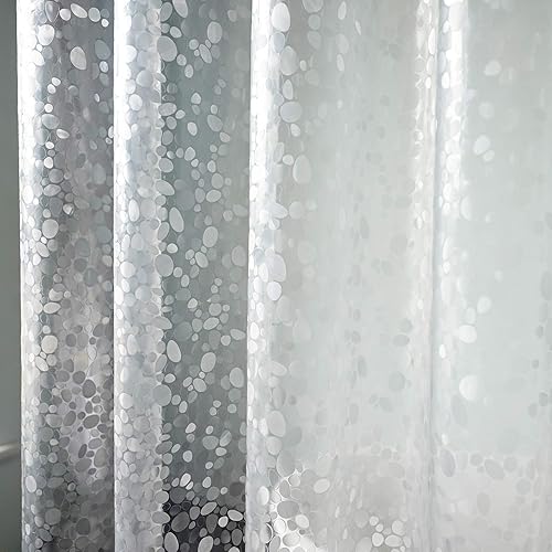 Miniatura 2 de AooHome Cortina de ducha de 36 x 72 pulgadas, cortina de ducha de EVA, patrón de guijarros 3D con 3 imanes inferiores, resistente, repelente al