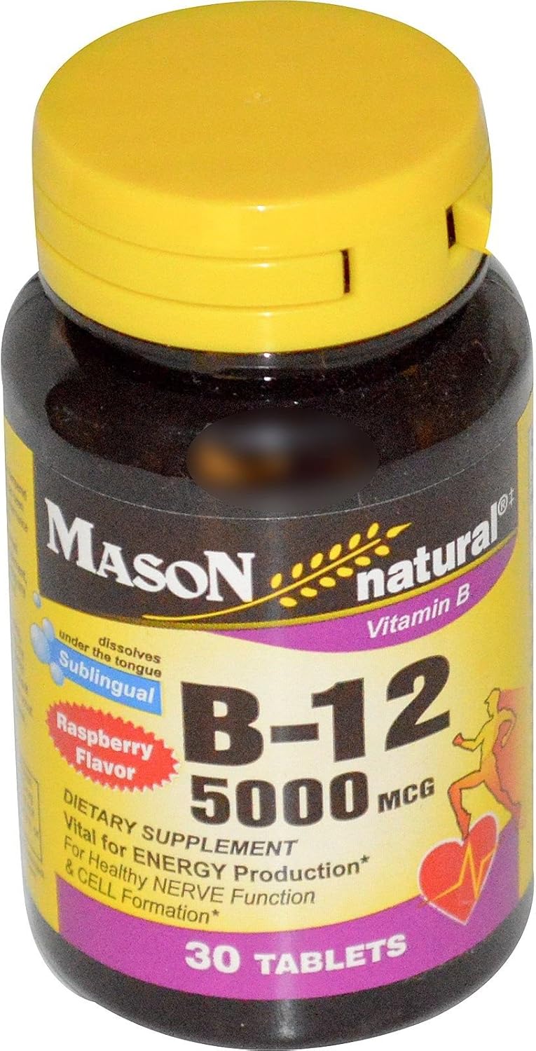 Mason Natural B-12 5000 mcg - 30 Tabletas, Pack de 6