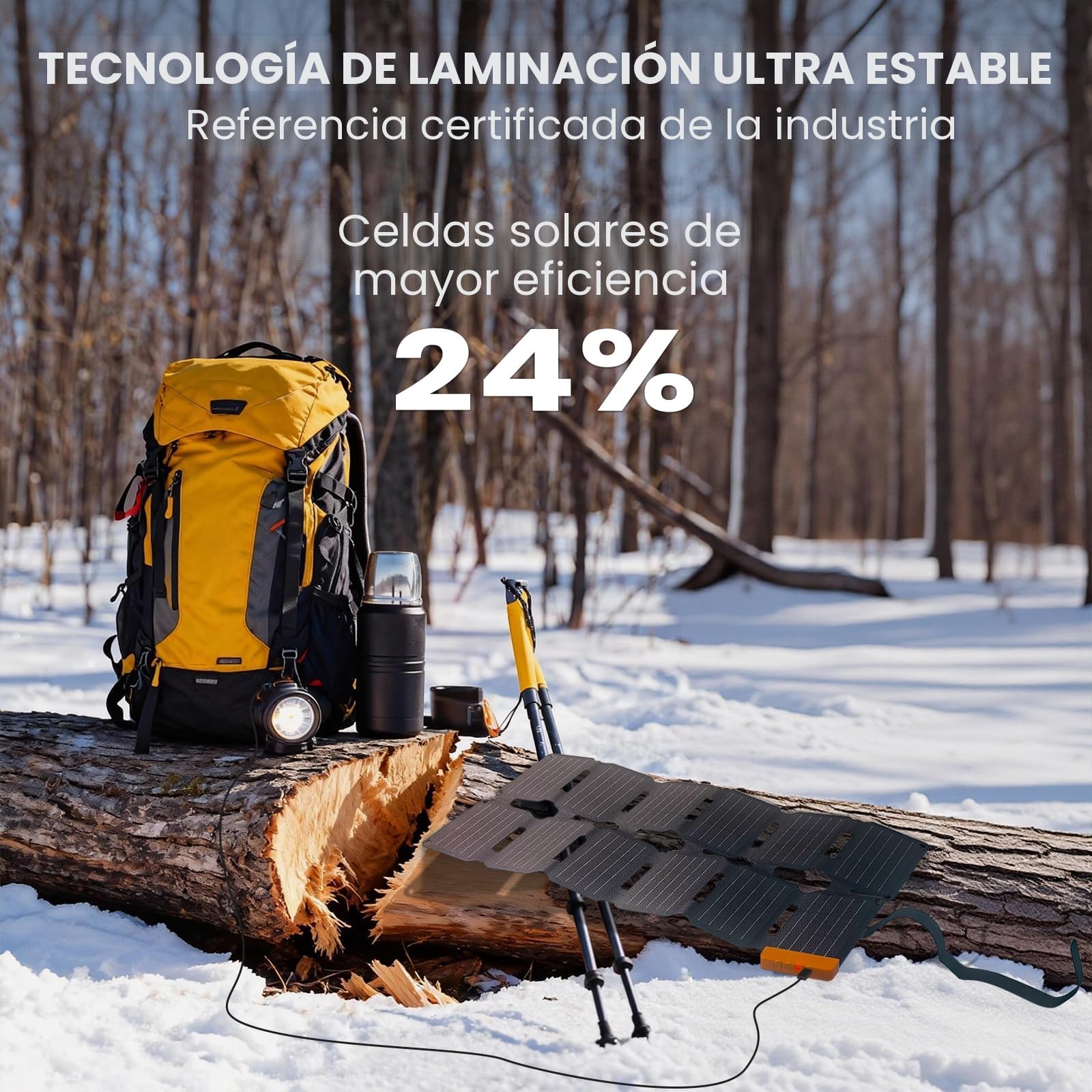 Flexsolar Mini Cargador Solar Plegable 36 W - Panel Solar Resistente al Agua - Con Puertos USB-A/USB-C/CC - Para Estaciones de Alimentación, Smartphones, Tabletas, Bancos de Energía, Camping