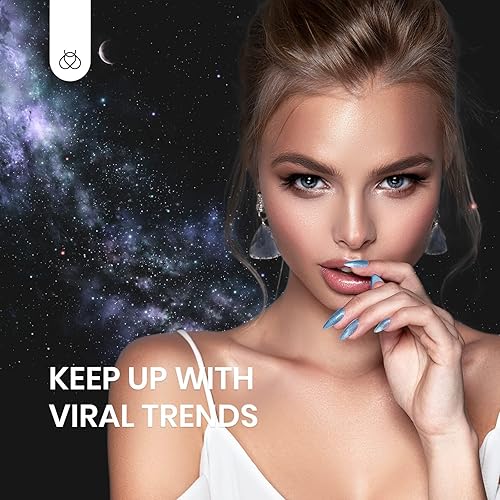 Miniatura 7 de Beetles - Kit de esmalte de uñas de gel holográfico con purpurina de ojo de gato con imán, serie Romantic Galaxy Series Soak Off, UV LED, juego de