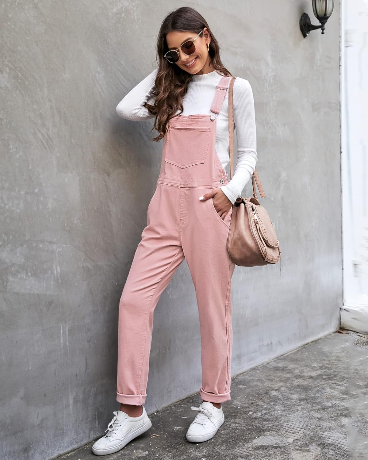 GRAPENT Overalls for Women Loose Fit Jean Denim Bib Jumpsuit Stretch Overall Pants - Image 3