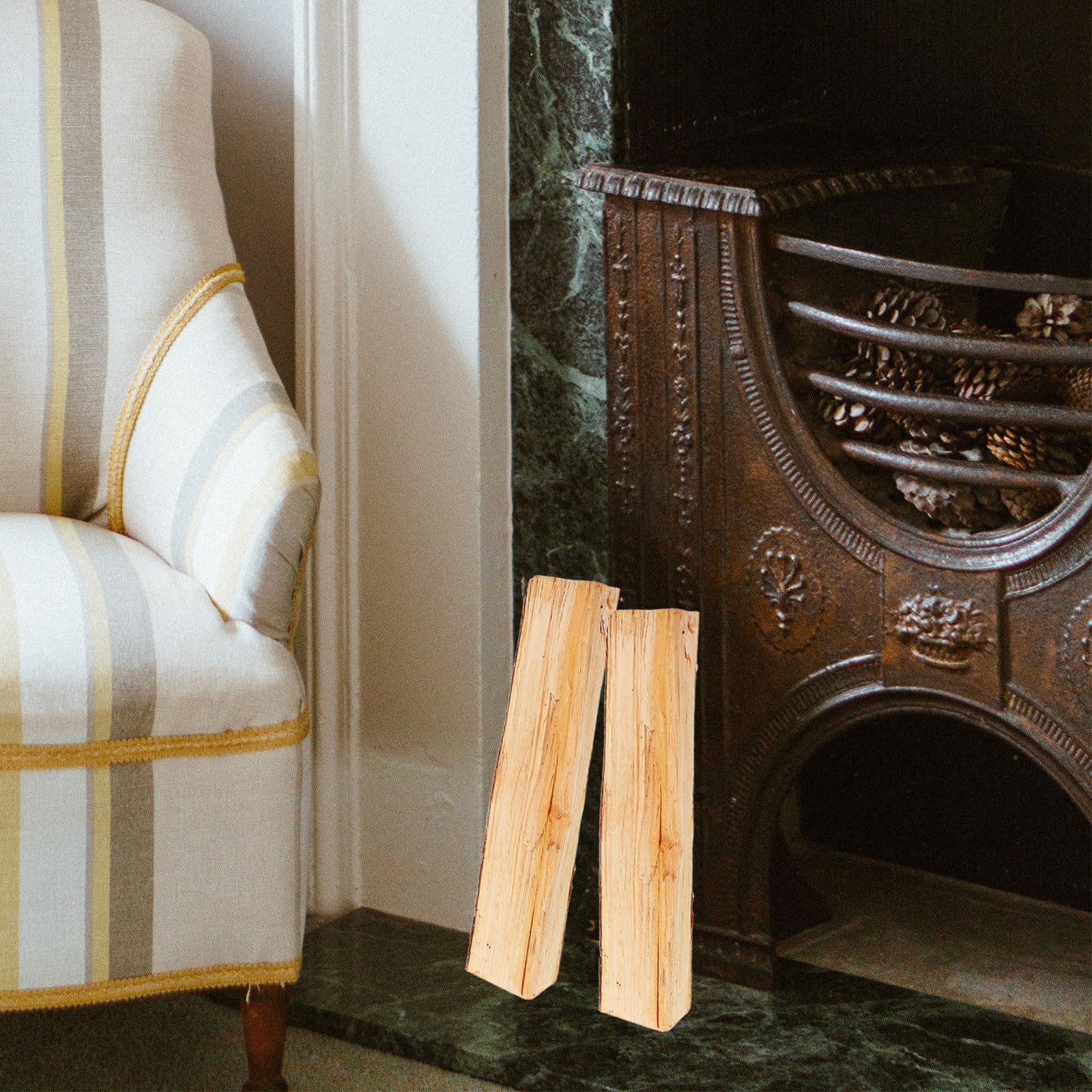 10 Troncos de Chimenea Decorativos de Madera Marrón Estilo Rústico para Decoración de Interiores y Fiestas al Aire Libre