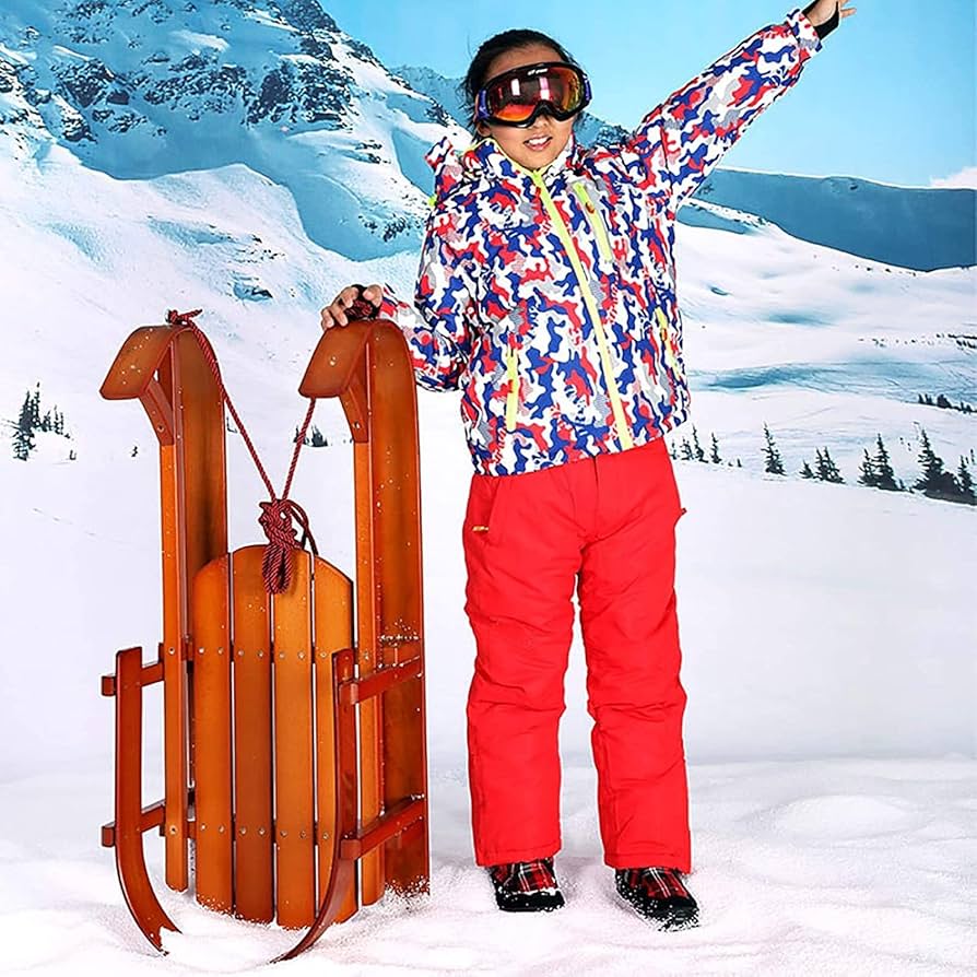 Amazon.co.jp: 木製そり、折りたたみ式そり木、子供用木製雪そり