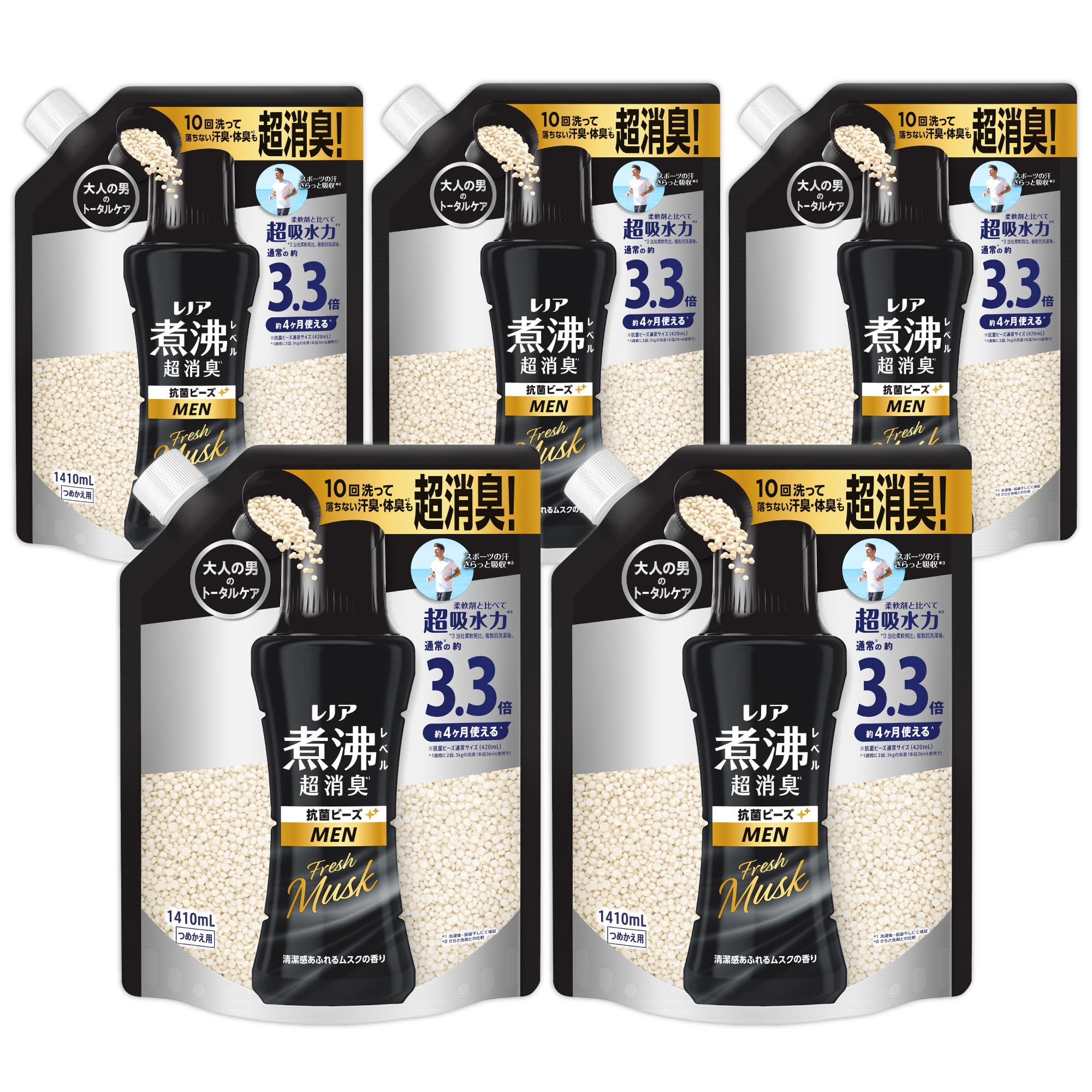 Amazon.co.jp: レノア 煮沸レベル超消臭 抗菌ビーズ MEN Fresh Musk