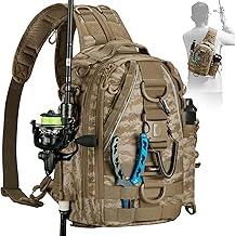 Piscifun Fishing Backpack with Rod Holder, Lightweight Sling Bag Storge Gear and Equipment